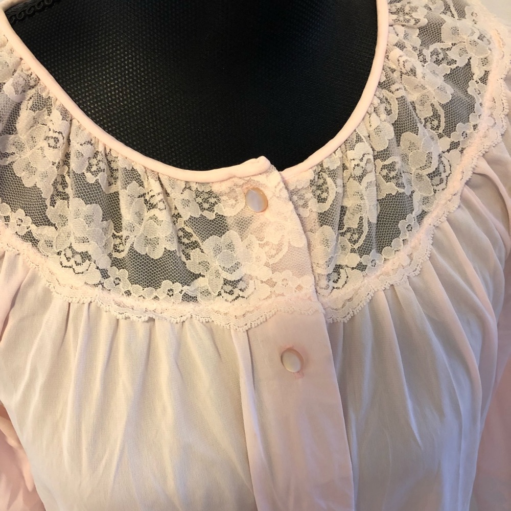 VTG Gilead Lingerie Robe Pink Size S Nylon Lace US